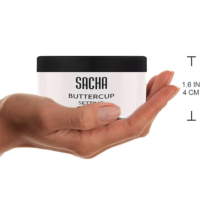 Sacha Buttercup No Color Setting Powder – All Skin Tones Translucent Loose Face Powder, Flashback-Resistant, Oil Control, Long-Wear Matte Finish (1.75 oz)