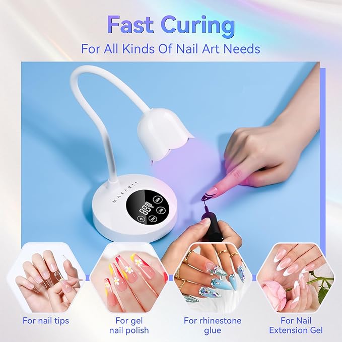 Makartt Luminoza UV Nail Lamp for Gel Nails Polish, Flexible Gooseneck