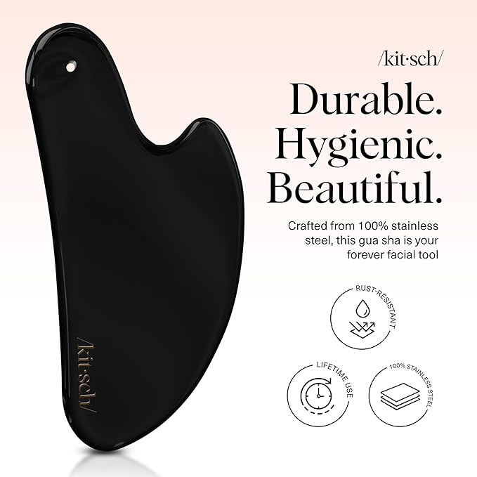 Kitsch Stainless Steel Guasha Tool for Face - Matte Black
