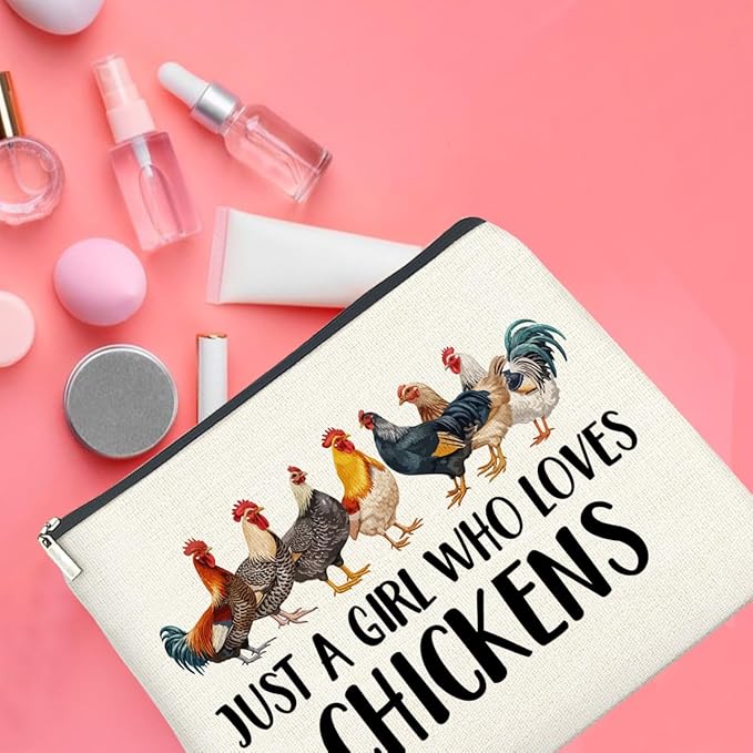 UPNEGE Chickens Gifts Makeup Bag Funny Chickens Gifts for Girl Women Cosmetic Bag Zipper Makeup Pouch Gift