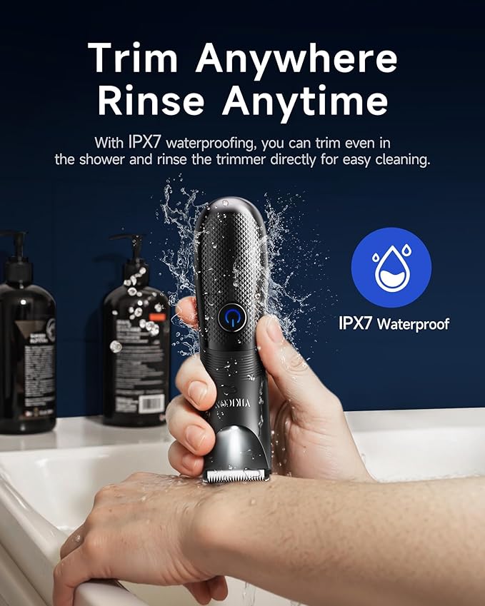 VIKICON Manscape Trimmer for Men, No Nicks Electric Body/Ball/Pubic Shaver