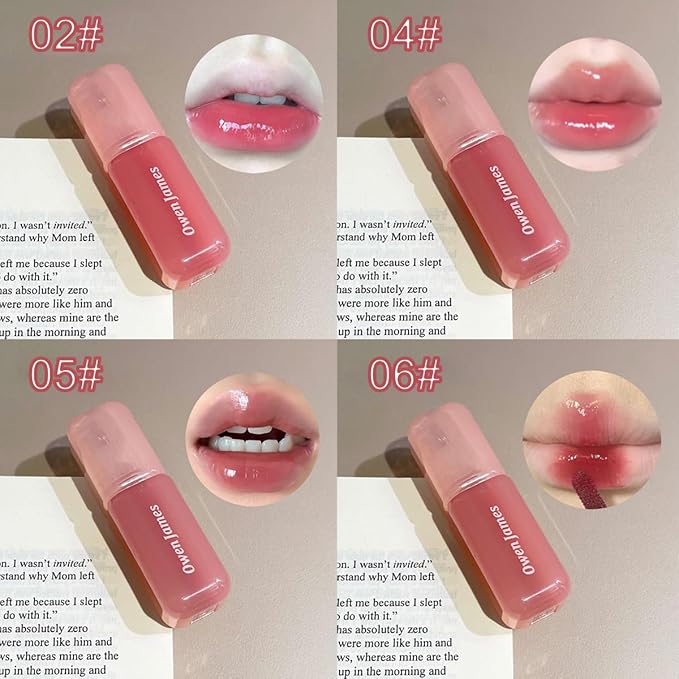 Aseawave 4Pcs Hydrating Lip Gloss Set,High Shine Glass Finish Korean Lip Glaze,Lip Moisturizing Plumping Lipgloss,Moisturizing Water Mirror Liquid Lipstick,Long-lasting Natural Makeup