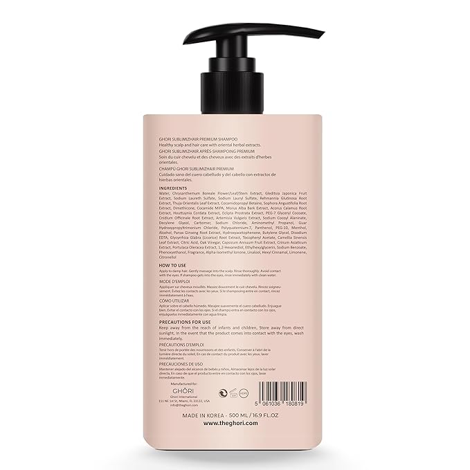Ghori Sublimizhair Herbal Shampoo | Damage Repair | Made In Korea | 500ml