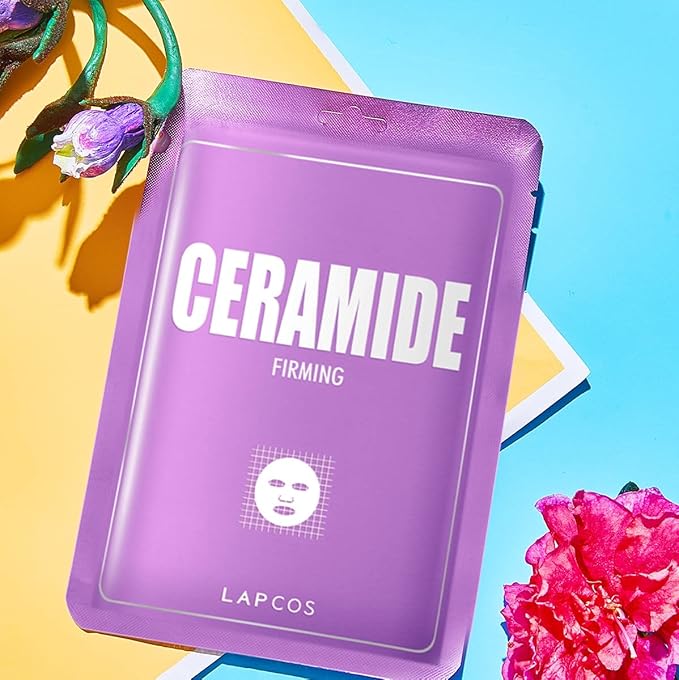 LAPCOS Derma Ceramide Sheet Mask - Firming Skin Barrier Repair (Pack of 5)