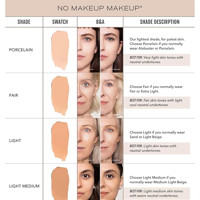No Makeup Makeup Foundation & Brush Duo, Cream-Balm Formula, Light Medium