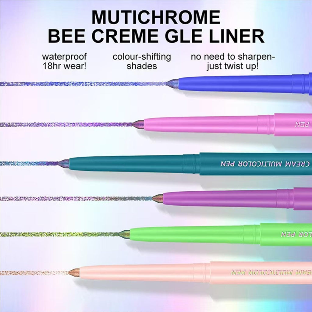 TWLBXMG Chameleon Eyeliner Pen, Metallic Shimmer Color Changing Eye liner Pencil, Waterproof Long Lasting Eyeshadow & Eyeliner 2 in 1, Highly Pigmented Smudge Proof # 01