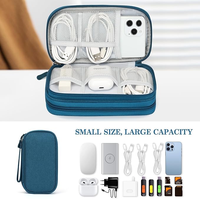 FYY Electronic Organizer, Travel Tech Pouch Bag, Cable Organizer Dark Green