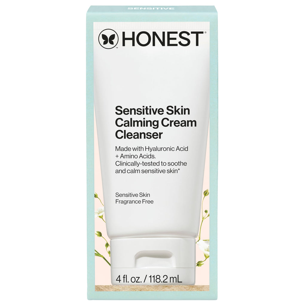 Honest Beauty Sensitive Skin Calming Cream Cleanser, Unscented, 4 fl oz