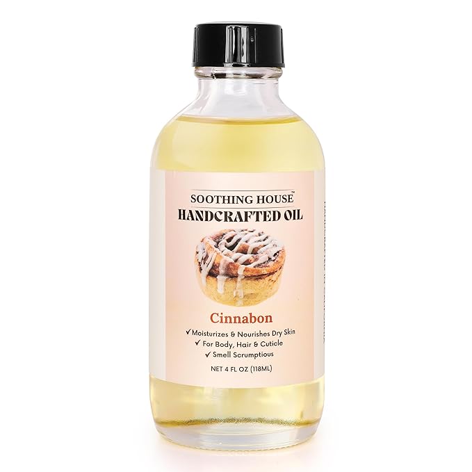 Soothing House Cinnabon Body Oil - Moisturizing Body Oil for Soft, Smooth, Radiant Glowing Skin (4 fl oz)