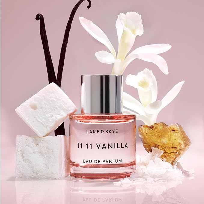 Lake & Skye 11 11 Vanilla Eau de Parfum 100mL - Long Lasting - Vanilla, Cashmere, Dreamy, Crème, Skin Musk, Clean, Vegan, Paraben-Free, Cruelty-Free