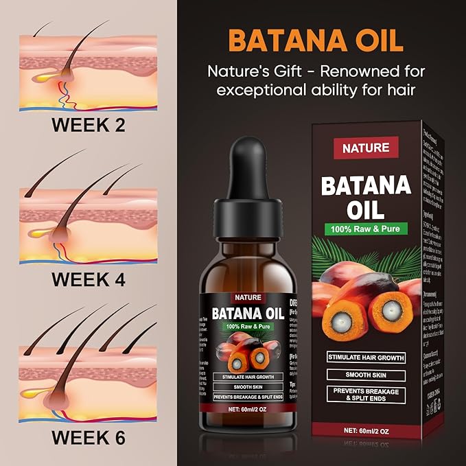 XLFWSN Batana Oil for Hair Growth - Organic, Unscented, Clear Oil for All Hair Types - Enhances Radiance & Nourishment