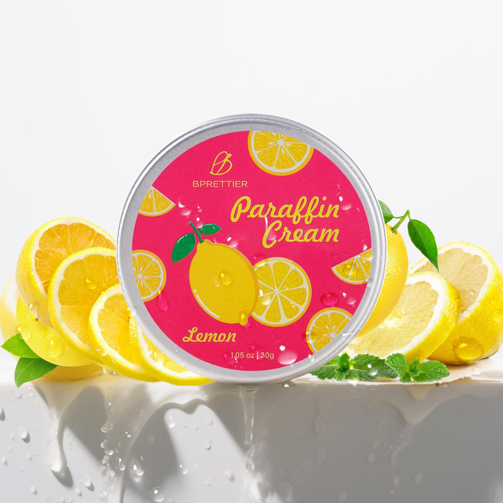 BPrettier Cold Paraffin Wax Cream for Hands and Feet, Shea Butter Cuticle Balm, Lemon Scent Home Spa, No-Heat Moisturizing Mask
