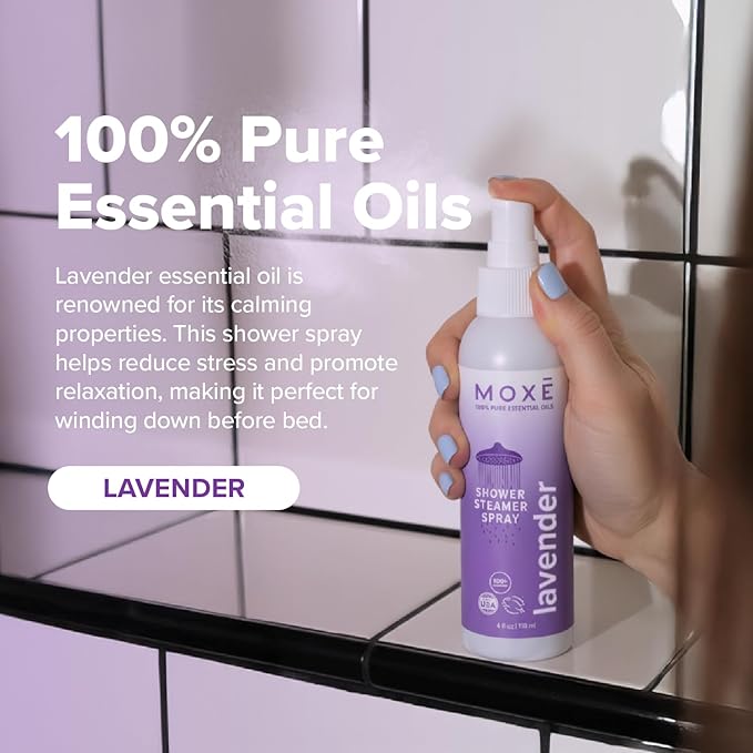 MOXĒ Lavender Shower Steamer for Relaxation & Tension Relief, 4oz, 2 Pack