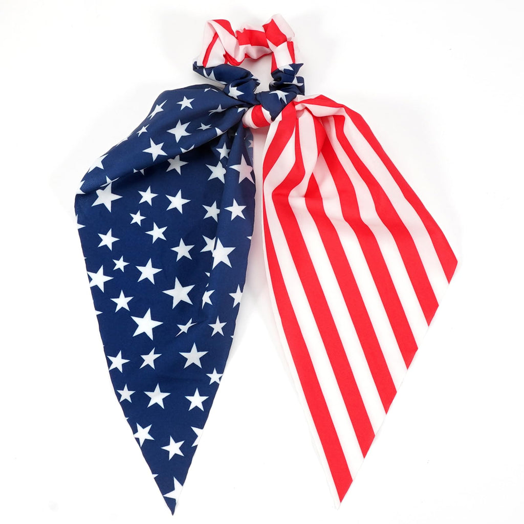 American Flag Hair Ties for Women Girls Independence Day 4th of July Hair Scrunchies Red White Blue Star Patriotic Hair Tie Memorial Day Ribbon Hair Bows