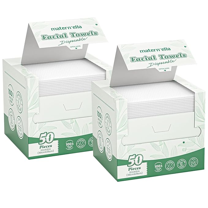 Matern'ella Clean Face Towels Disposable Facial Washcloths XXL 100 Cts