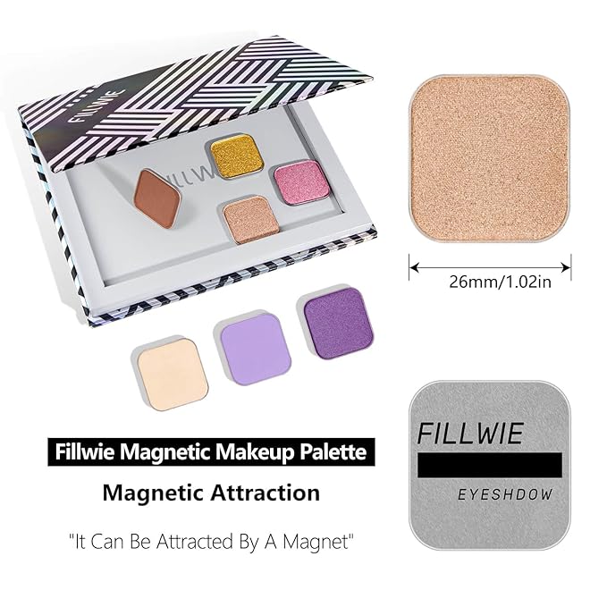 Fillwie Warm Peach Shimmer Eyeshadow Single Refill Pan - Peach Glow (Pink)