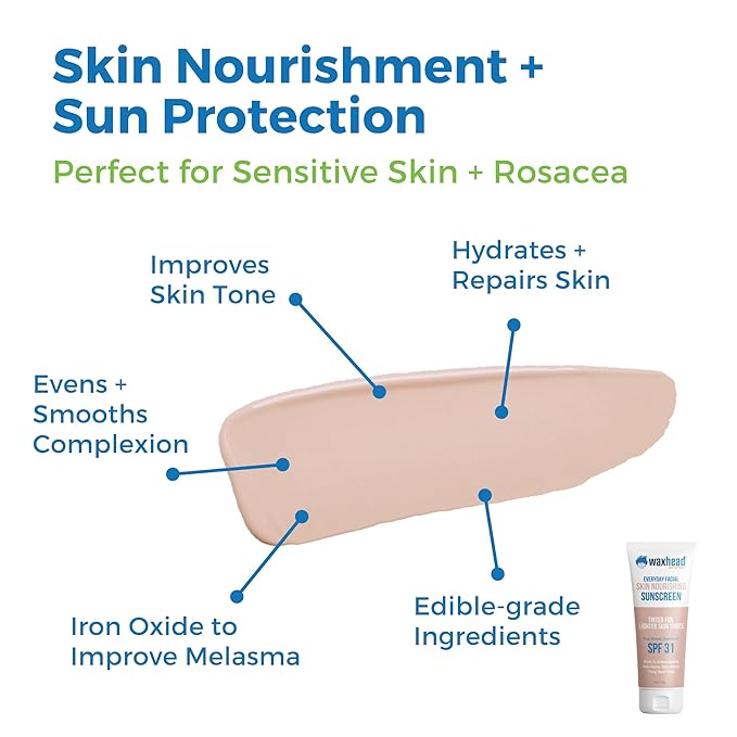 Tinted Mineral Sunscreen for Face SPF 31, Zinc Oxide Sensitive Skin - Light