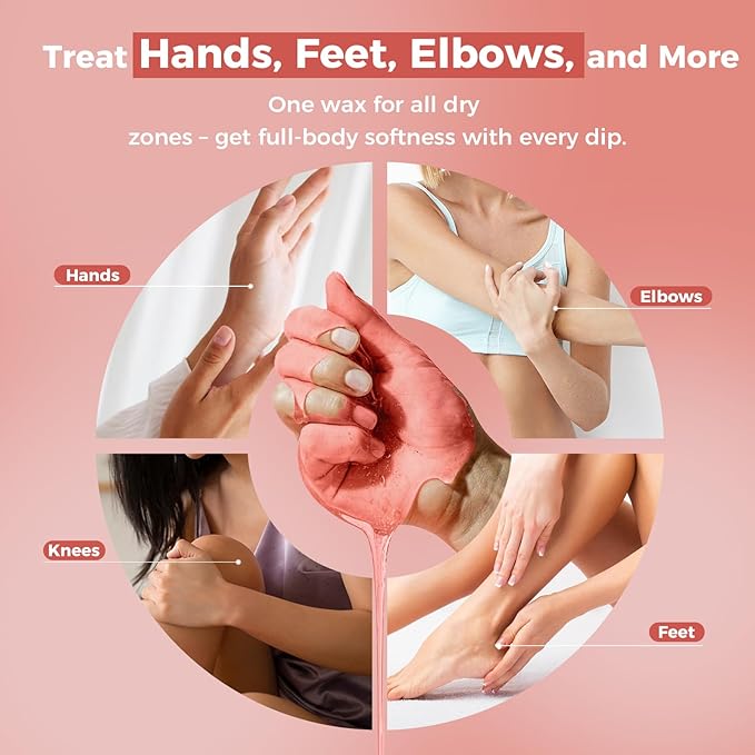 GIRLEARLE Paraffin Wax Refills 10 Packs for Paraffin Wax Bath Machine - for Dry Cracked Skin on Hands, Feet, Elbows - Moisturizing Hydration to Relieve Stiff Muscles & Joints (Rose)