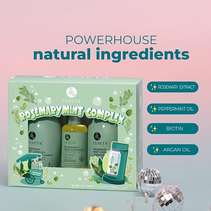 Luseta Rosemary Mint Hair Care Set for Thin Hair, Strengthening，Refreshing