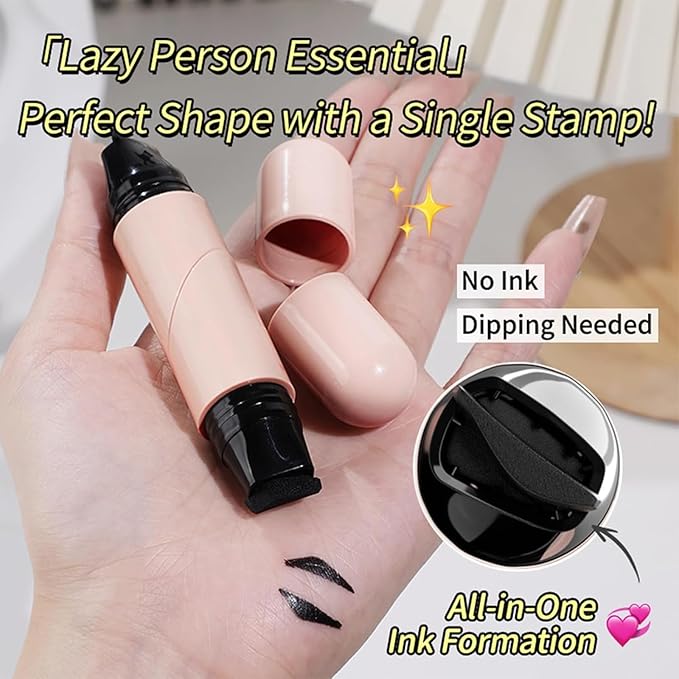 REATIFUL Rotating Eyeliner Stamp Pen,Foldable Winged Eyeliner Stamp,Wing eye liner stamp,Smudge Proof & Waterpoof Eye Liner,Easy Eye Stencil Makeup Tool (2PCS-Black)
