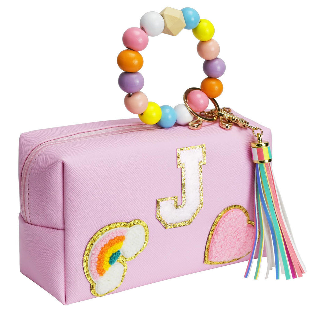 Elilier Gils Makeup bag, Gift Girls Personalized Monogram Cosmetic Bag