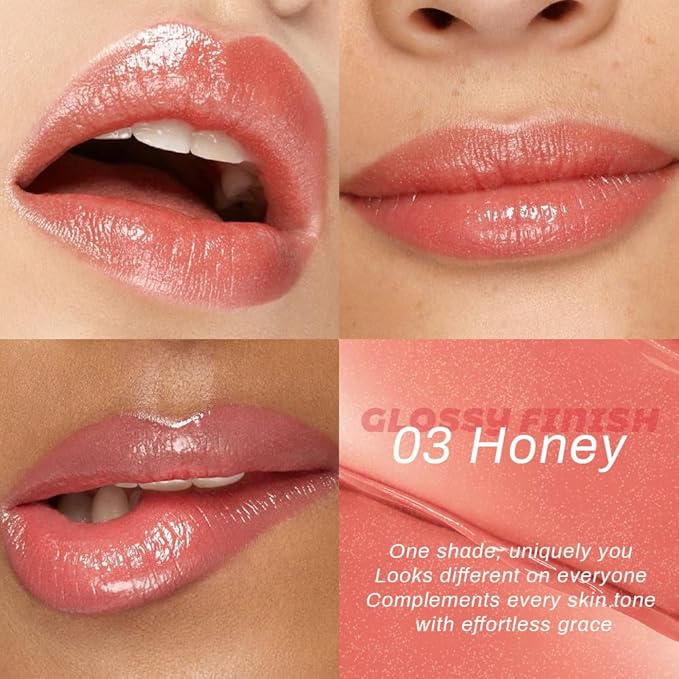 evpct Nude Honey Lipstick Tinted Lip Balm, Moisturizing Tinted Lip Oil Stick Lipstick for Older Women, Sheer Lightweight Hydrating Nourishing Shine Tinted Lip Balm Color Gloss Tint Stain,03 Honey