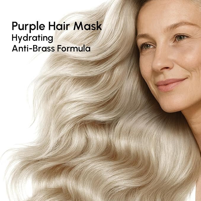 MAREE Deep Conditioning Purple Hair Mask for Blonde Hair 2 PACK – Purple Toner for Brassy, Bleached, Silver, or Color Treated Hair – Keratin Hair Treatment – Matizador Para Cabello Rubio