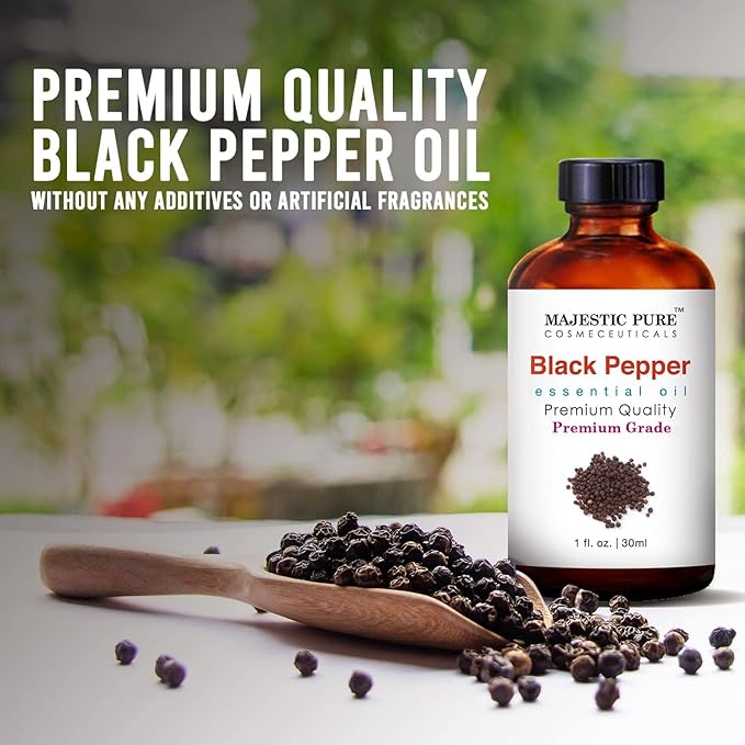 Majestic Pure Black Pepper Essential Oil for Diffuser - 1 Fl Oz