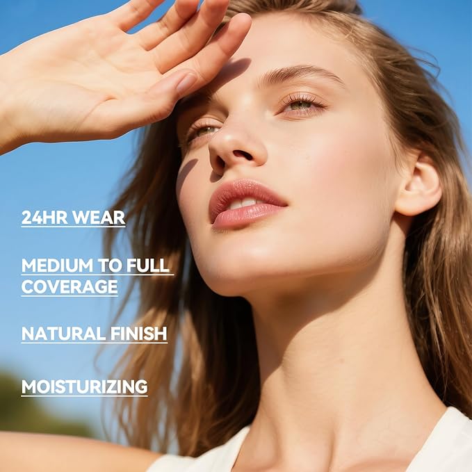 Tiptupu SPF 50 Liquid Foundation,Long Lasting,Moisturizing,Matte & Non-Comedogenic Foundation Makeup for All Skin,Medium-Full Coverage (Light, 1.05 FL.OZ (Pack of 1))
