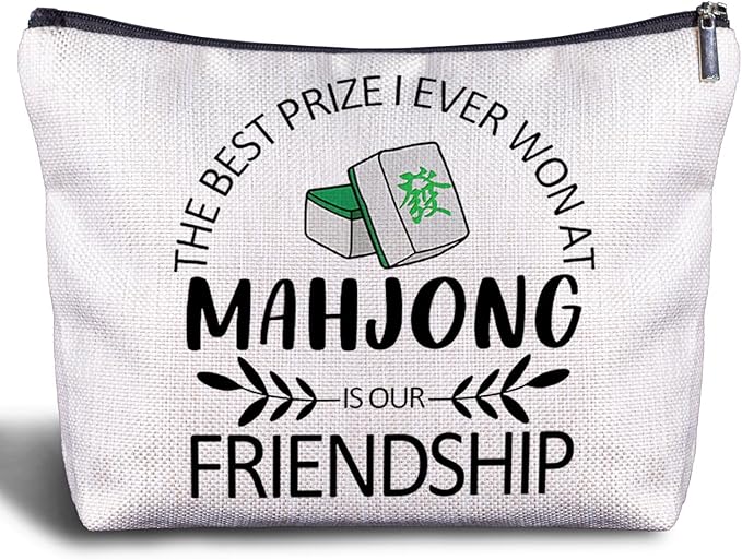 Zomhix Mahjong Gifts Cosmetic Bag - Mahjong Makeup Bag Women's Zippered Bag, Friendship Gifts for Mah Jong Lover