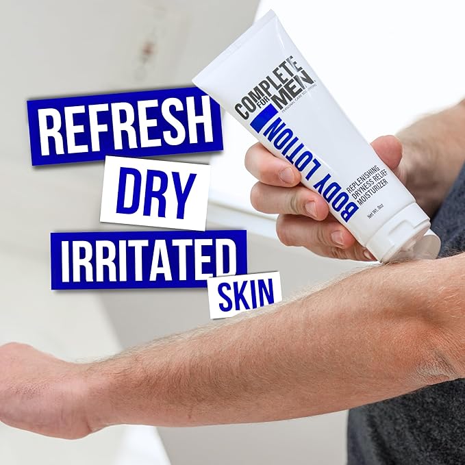 COMPLETE FOR MEN - Body Lotion for Men, for Dry Skin: Non-Greasy Hand & Body Moisturizer with Shea Butter, Aloe Vera, 24 Hour Hydration, Mens Lotion for Dry Skin