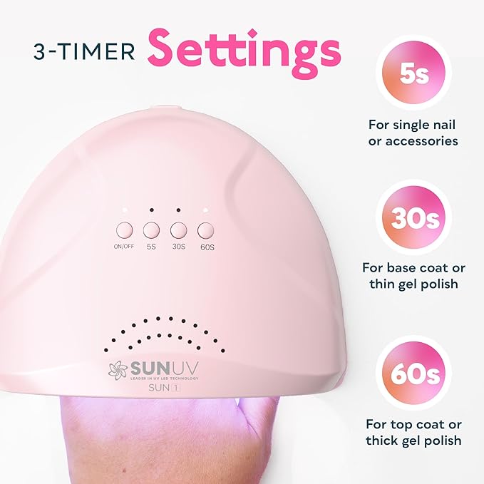 SUNUV UV Light for Gel Nails, Professional UV LED Nail Lamp SUNONE Pink