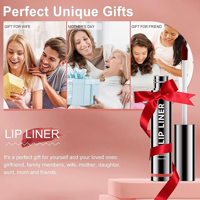 OETUIOW Lip Stain Peel Off - Lip Gloss Long Lasting and Waterproof Non-Stick Cup, Highly Pigmented Color Lip Makeup, Transfer-proof Lip stain for Women (Rose)