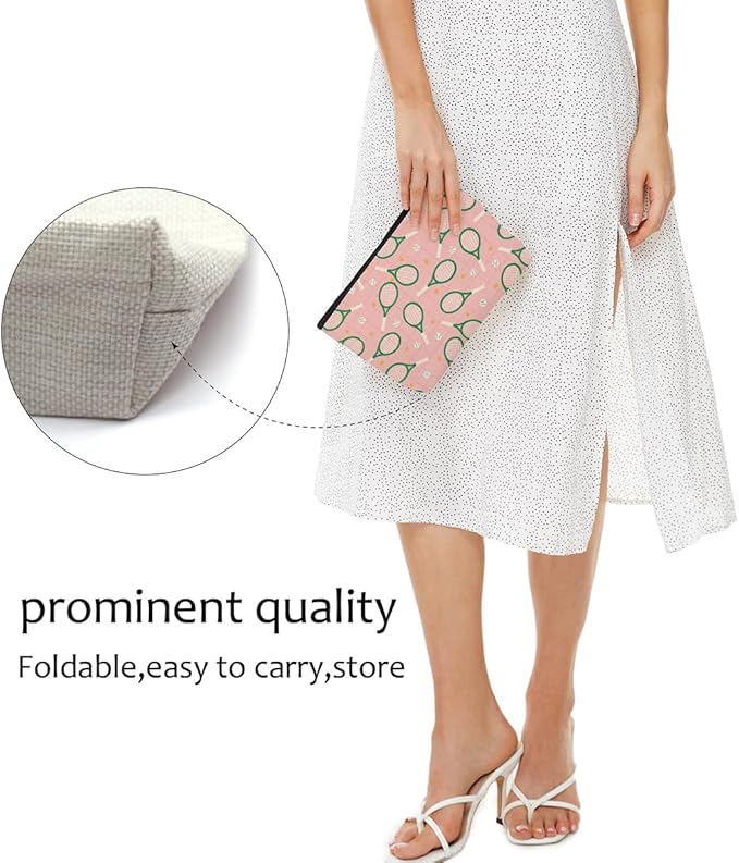 6 PCs Inspirational Tennis Makeup Bag Accessories Cosmetic Bag