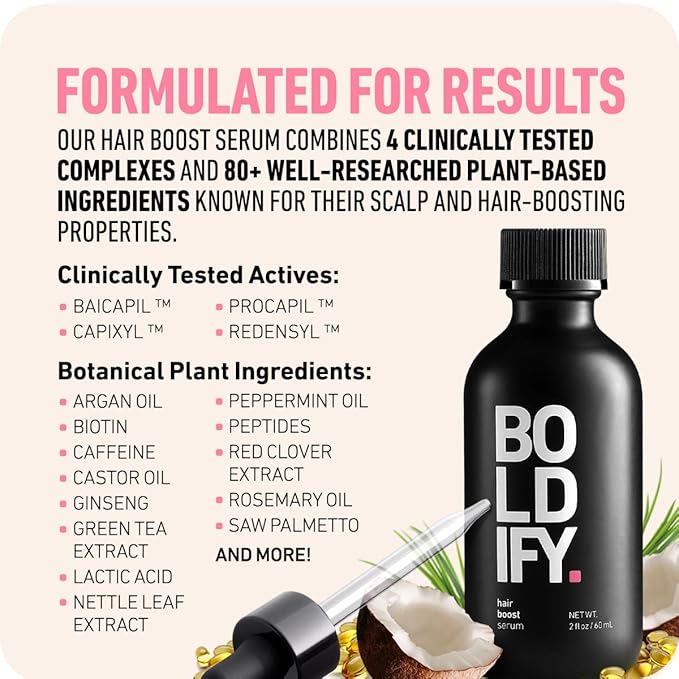 BOLDIFY Hair Growth Serum, Scalp Treatment for Thicker Hair for Women & Men