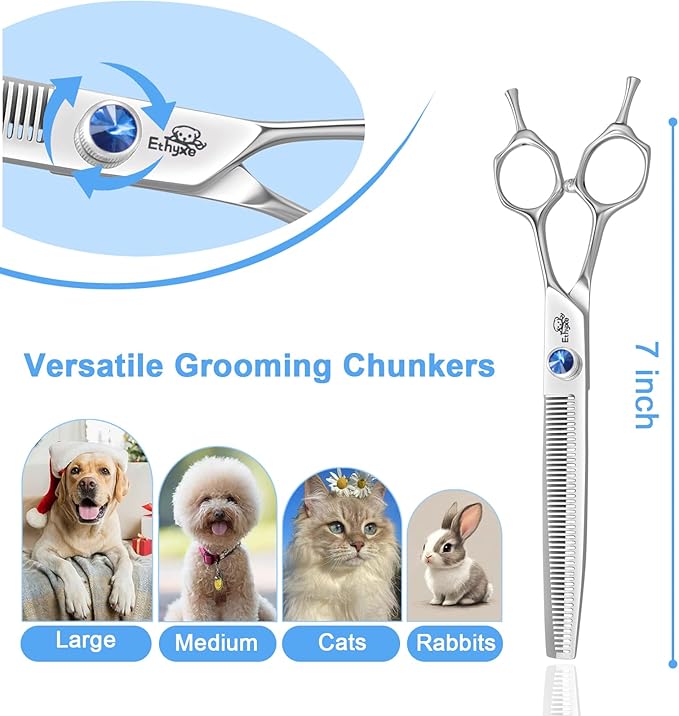 ETHYXE 7" Thinning Shears for Dogs – 50 Teeth Thinning Scissors
