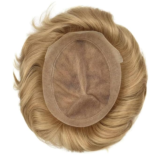 F M FACE MIRACLE NEW YORK Toupee for Men French Lace Center Mens Toupee Hairpiens Human Hair Replacement System Black Brown Blonde Gray Hair Units, 7X9