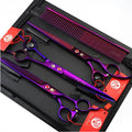 Purple Dragon 8 inch 3 in 1 Professional Pet Grooming Thinning Scissors