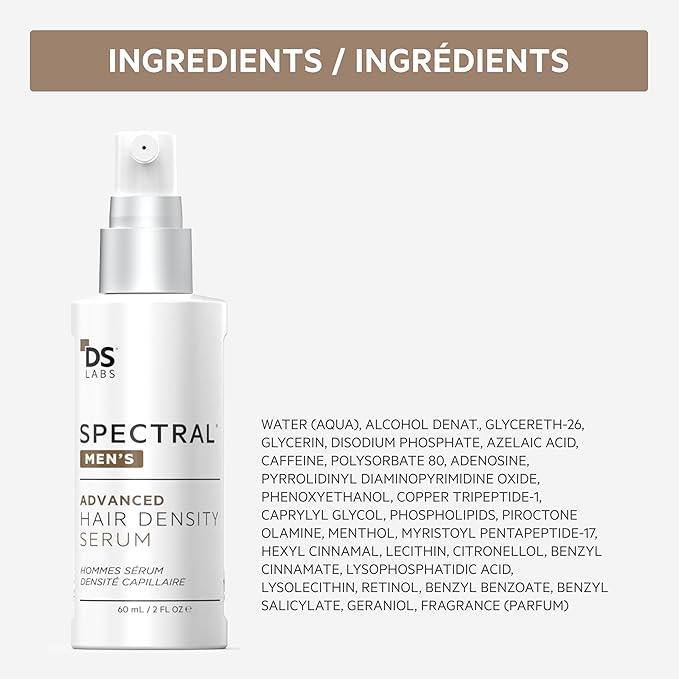 DS Labs Spectral Men's Hair Density Serum for Thinning Hair, 60 mL (3 Pack)