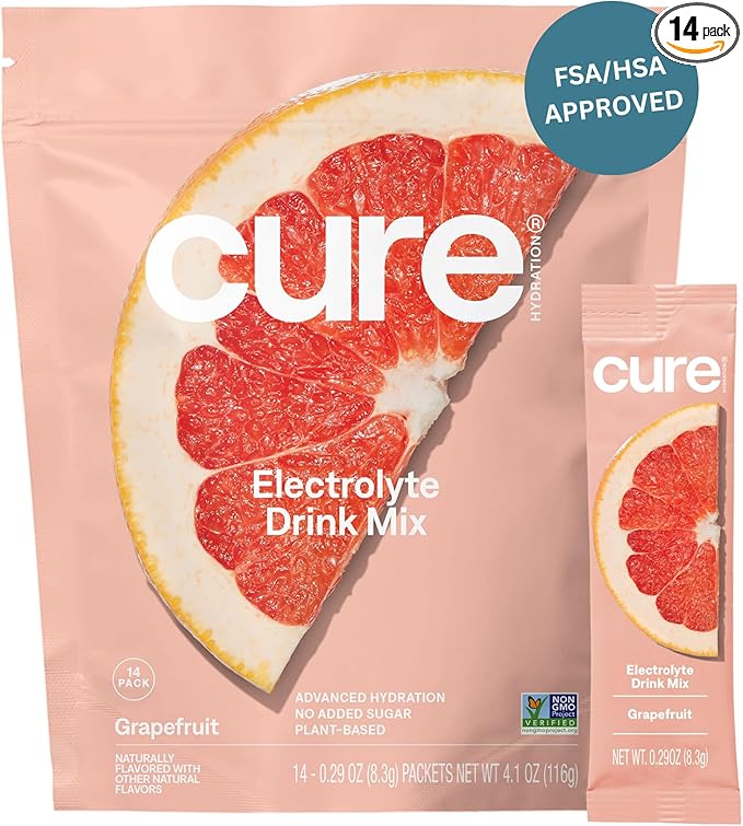 Cure Hydration - Electrolyte Drink Powder Grapefruit 14 Packets