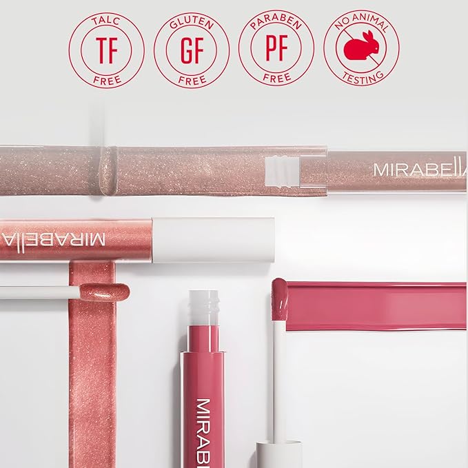 Mirabella - Luxe Advanced Formula Matte Lip Gloss, Long-Wear Lip Gloss That Won’t Dry or Crack Lips, No Smudging or Feathering, Angelic (Nude Pink)