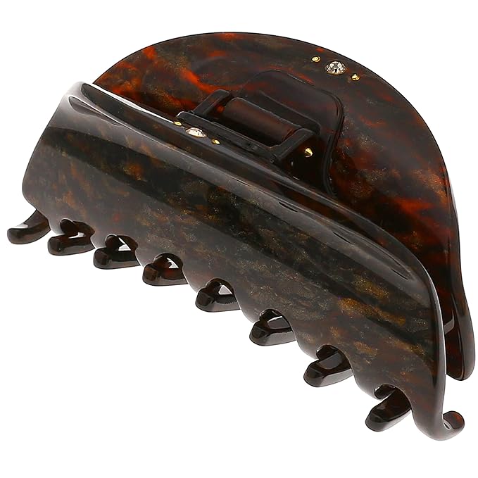 Camila Paris CP2961 French Hair Clip for Women, Small Handmade, Brown, Strong Hold Grip Hair Clips for Women, No Slip Durable Styling Girls Hair Accessories, Made in France