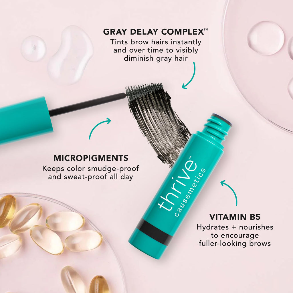 Thrive Causemetics Tinted Eyebrow Gel, Instant Brow Fix, Auburn