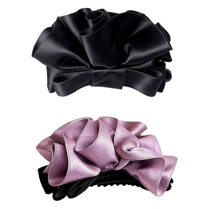 VG·Lumina Banana Hair Clip for Women Girl Accessories Flower no Crease Thin Curly Fine Long Claw Clips Decorations Ponytail non Slip Flower Hair Clips