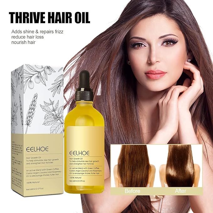 Deuiosna Natural Hair Growth Oil for Dry, Damaged & Thin Hair, Nourishing Unisex Formula (3 * 60ml)