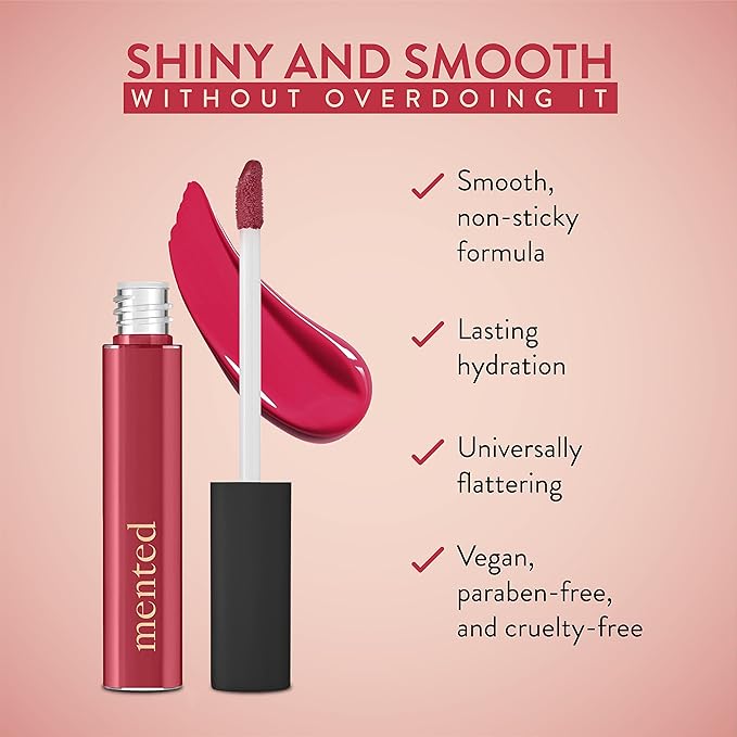 Mented Cosmetics Lip Gloss for Women Tinted Lip Balm Stain, Made in USA