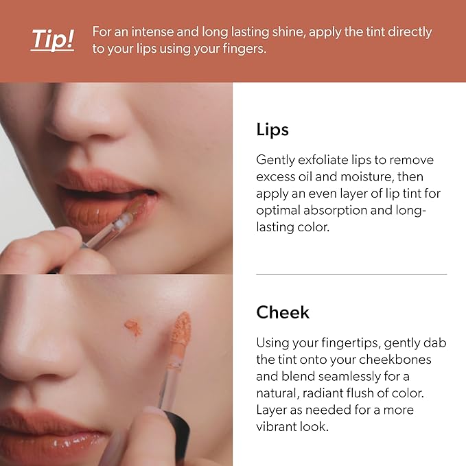 ENTROPY Makeup Glossy Lip Tint – Juicy Glow Line/Non-Sticky Hydrating Lip Gloss Tint, High Shine Finish, Buildable Sheer Color, Lip & Cheek Makeup - Water Rose Charm (Neutral Rosy Pink)