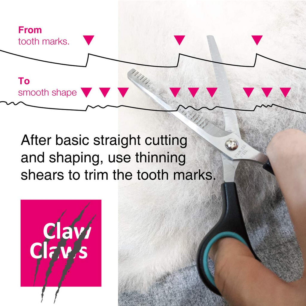 Claw Claws 7 inch Thinning Scissors with 26-Teeth Stainless Steel Blades and Wave Style Handle for for Home Hair Cutting Shears