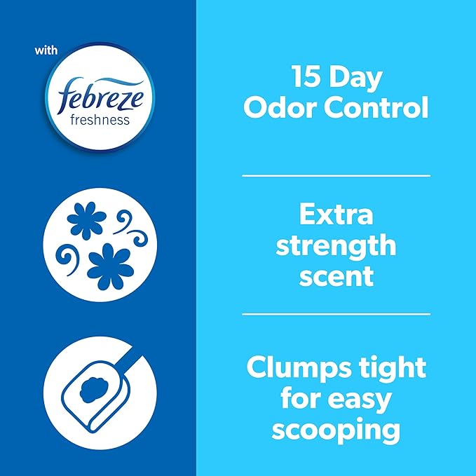Fresh Step Advanced Extreme Clump Multi Cat Clumping Litter with Febreze Freshness, Mountain Spring Scent, Ammonia Block Technology, Low Dust, Low Tracking, 18.5 lb. Box, Pack of 2