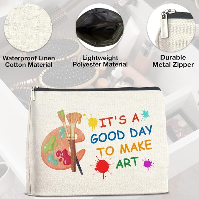UPNEGE Art Teacher Makeup Bag - Art Lover Gifts for Women Artist & Teacher, Cosmetic Bag With Zipper Makeup Pouch